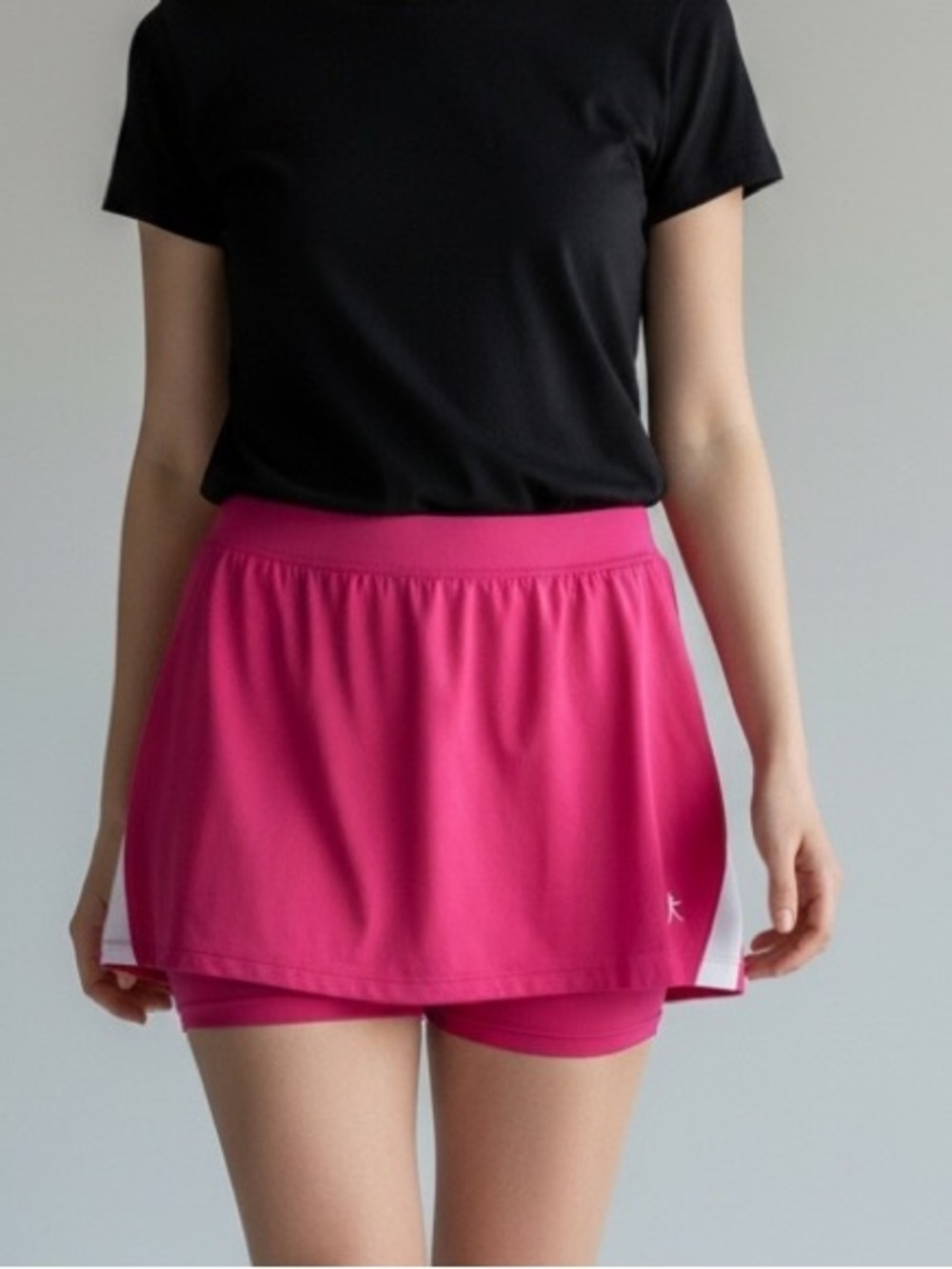 Danskin Fuchsia Pink Athletic Skirt Built-In Shorts Size M-(8-10) Activewear Y2K